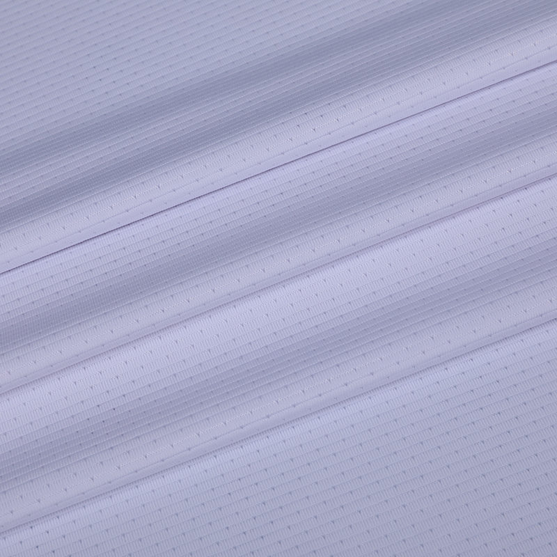 BPJ1437 White horizontal stripe needle eye jacquard polo shirt fabric